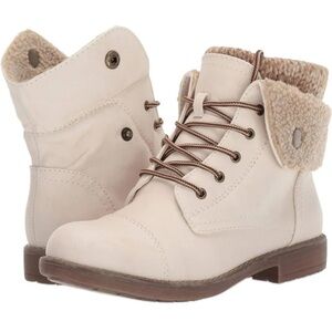CLIFFS BY WHITE MOUNTAIN Duena Boot Winter White/Burn/Fab/Fleece 7.5 white tan